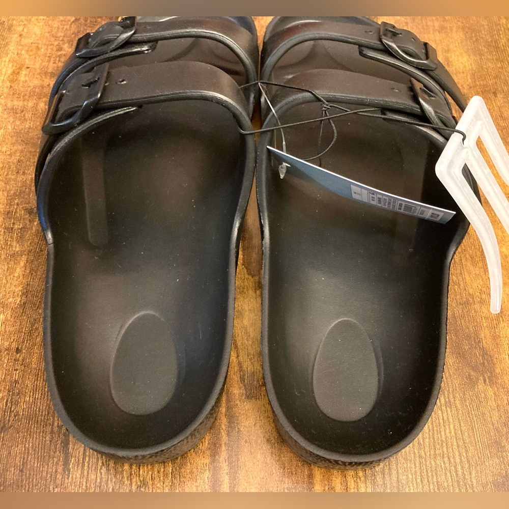 Women's Neida EVA Two Band Footbed Slide Sandals - Shade & Shore™ Black Size 11 - Picture 5 of 6